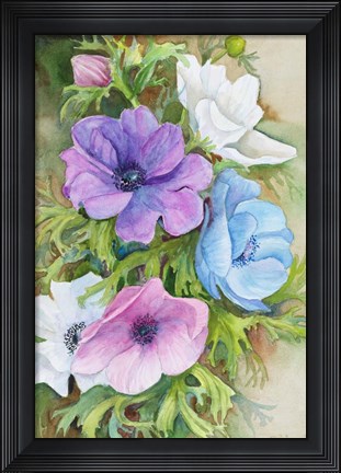 Framed Pastel Anemones Print