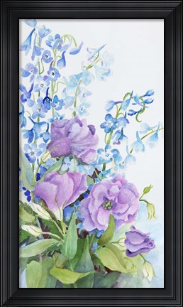 Framed Prarie Gentian and Delphinium Print