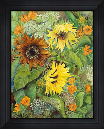 Framed Jungle of Flowers Print