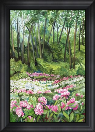 Framed Ann Arbor Peony Gardens Print