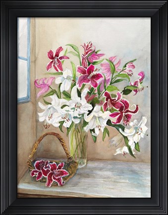Framed Lilacs in a Vase Print