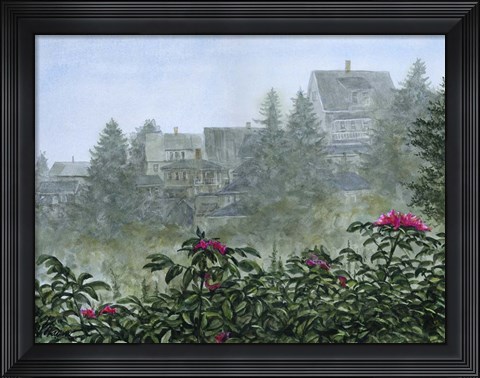 Framed Petals in the Mist Print