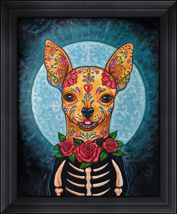 Framed Chihuahua- Day of the Dead Print