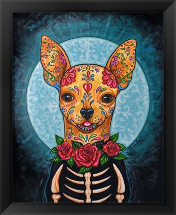 Framed Chihuahua- Day of the Dead Print