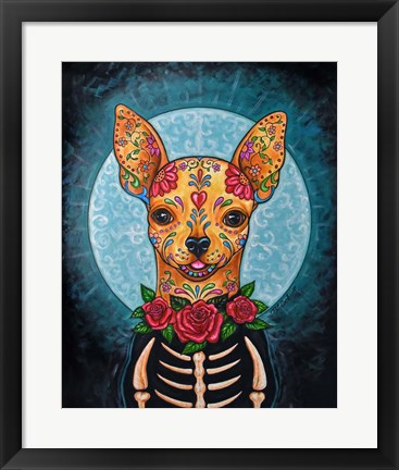 Framed Chihuahua- Day of the Dead Print