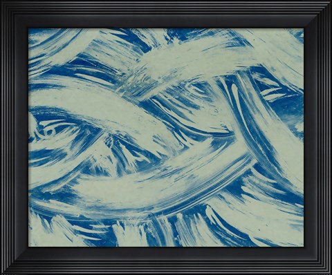 Framed Textures in Blue I Print