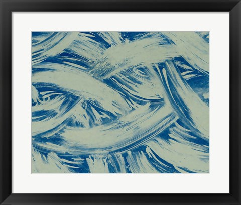 Framed Textures in Blue I Print