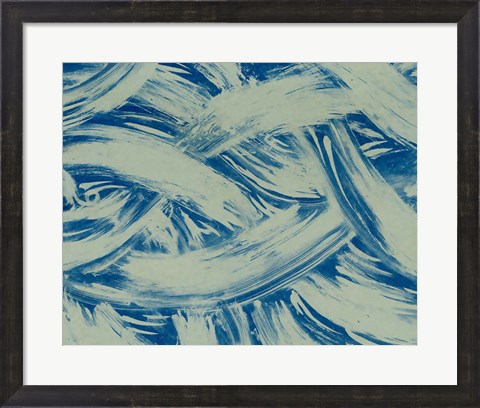 Framed Textures in Blue I Print