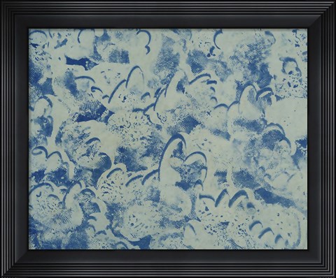 Framed Textures in Blue II Print