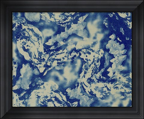 Framed Textures in Blue III Print