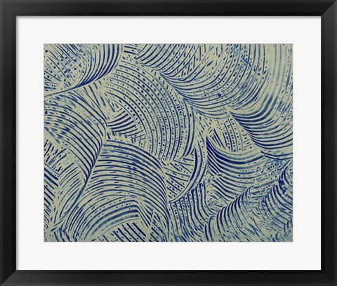 Framed Textures in Blue V Print