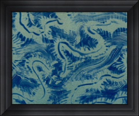 Framed Textures in Blue VII Print