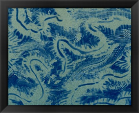 Framed Textures in Blue VII Print