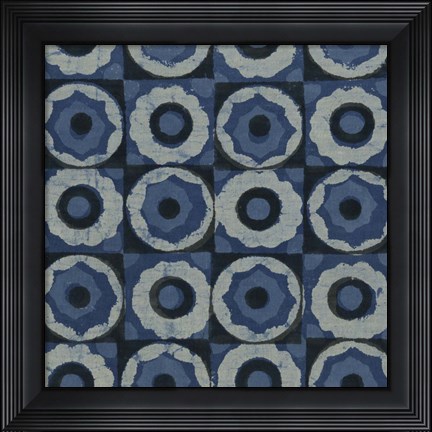 Framed Indigo Geometrics IV Print