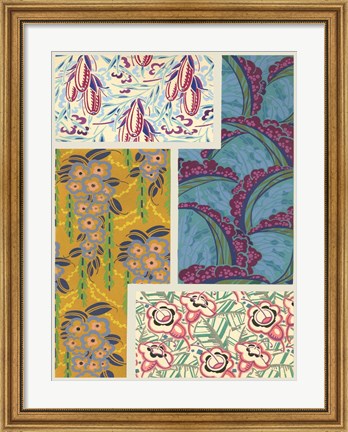 Framed Art Deco Florals III Print