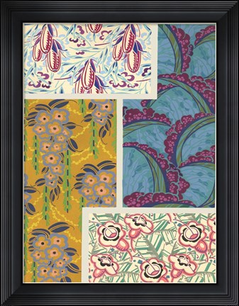 Framed Art Deco Florals III Print