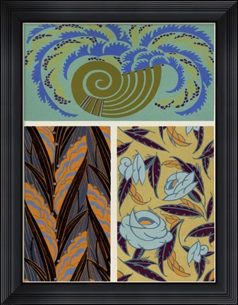 Framed Art Deco Florals VI Print