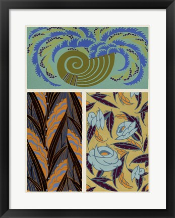 Framed Art Deco Florals VI Print