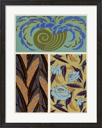 Framed Art Deco Florals VI Print