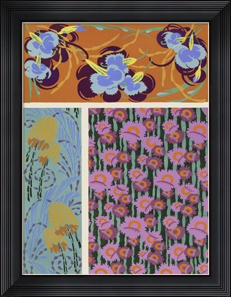 Framed Art Deco Florals VII Print