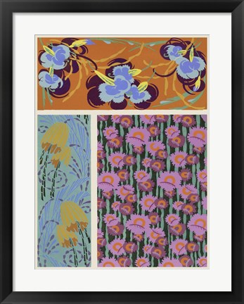 Framed Art Deco Florals VII Print