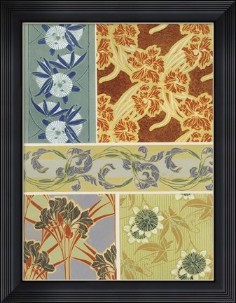 Framed Art Deco Florals IX Print
