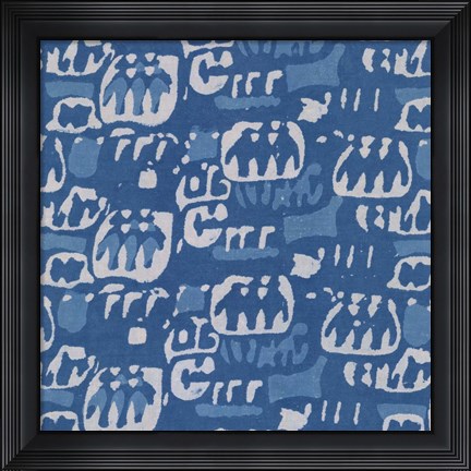 Framed Blue Batik I Print