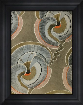 Framed Delicate Deco Pattern V Print