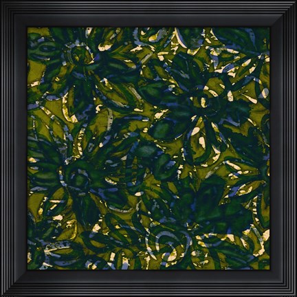 Framed Teal Batik I Print