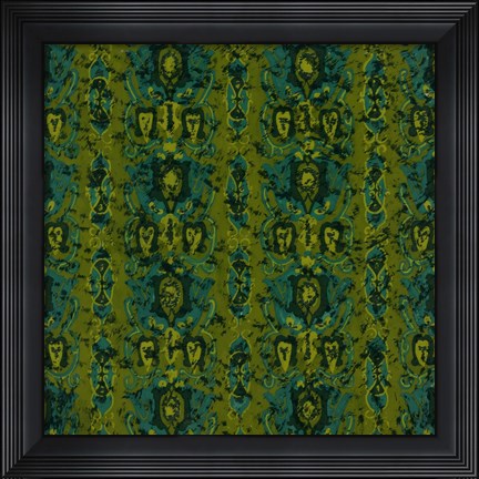 Framed Teal Batik II Print
