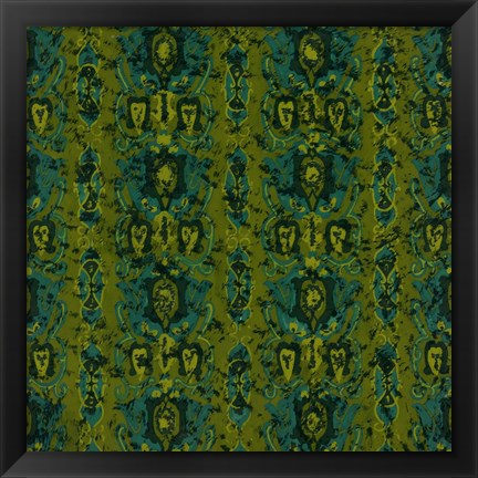 Framed Teal Batik II Print