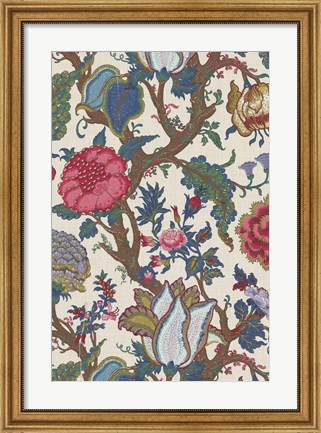 Framed Vintage Jacobean Floral II Print