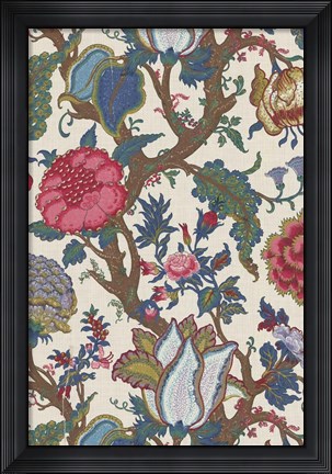 Framed Vintage Jacobean Floral II Print