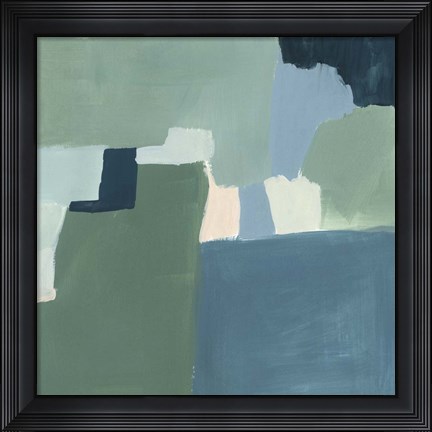 Framed Teal and Sage I Print