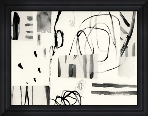 Framed Neutral Patchwork I Print