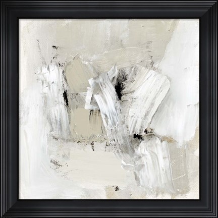 Framed Neutral Brushstrokes I Print
