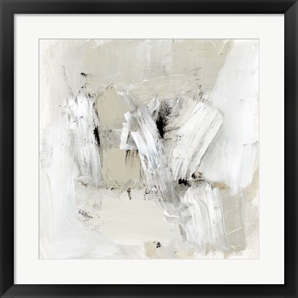 Framed Neutral Brushstrokes I Print