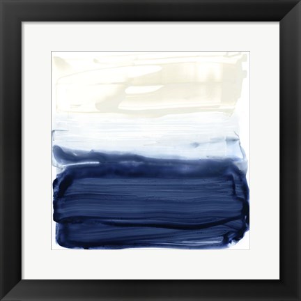 Framed Ocean Brushstrokes I Print