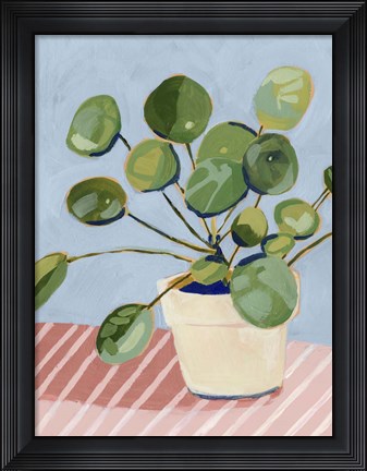 Framed Plant on Pink I Print