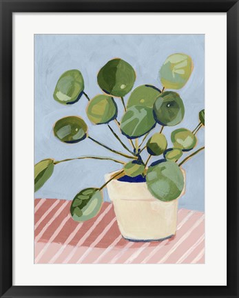Framed Plant on Pink I Print