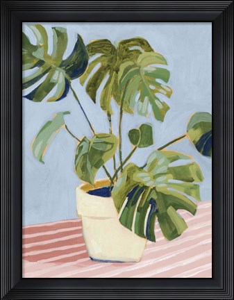 Framed Plant on Pink II Print