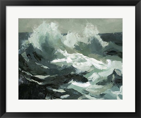 Framed Choppy Ocean View II Print