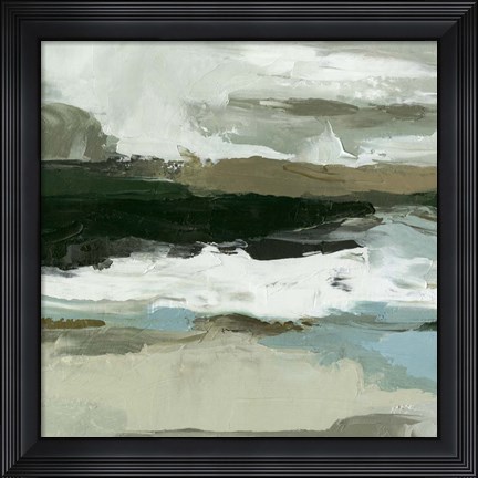 Framed Textured Ocean Tide I Print
