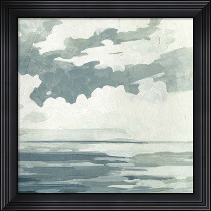 Framed Textured Blue Seascape I Print