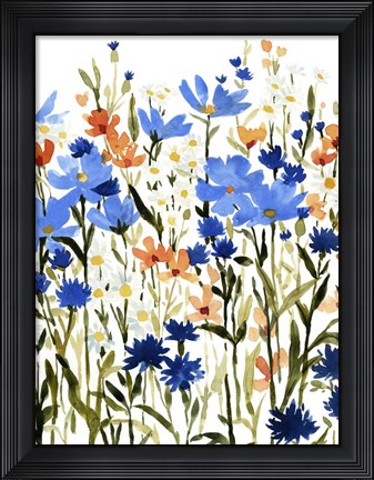 Framed Bright Wildflower Medley I Print