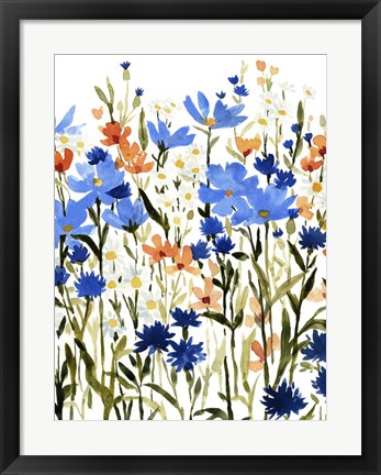 Framed Bright Wildflower Medley I Print