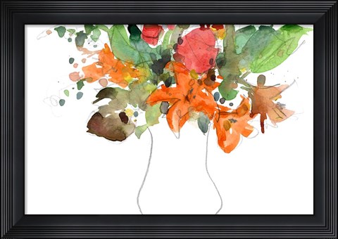 Framed Expressive Bouquet I Print