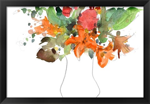 Framed Expressive Bouquet I Print