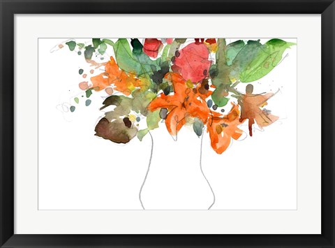 Framed Expressive Bouquet I Print