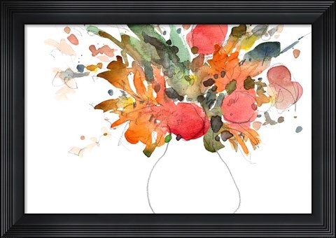 Framed Expressive Bouquet II Print